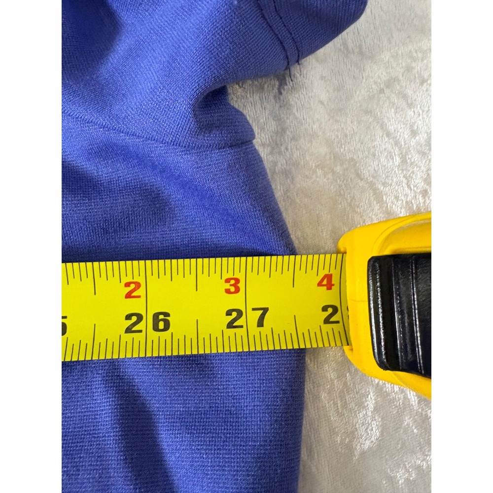 Susan Graver Everyday Liquid Knit Blue Short Sleeve Midi Dress Plus Size 3X - Picture 6 of 9